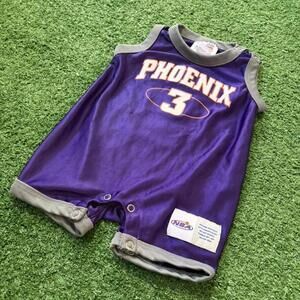 Vintage Phoenix Suns Marbury 3 NBA Baby Jersey Romper 6–9M Purple Orange Snap